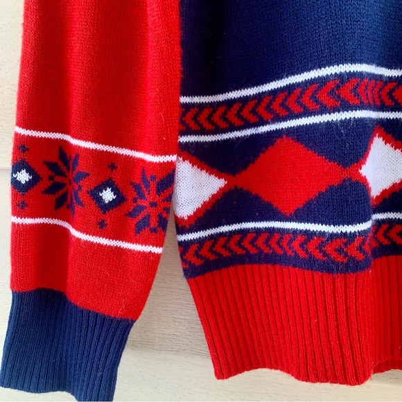 EUC Washington Nationals v-neck baseball Christmas sweater size women's xl - Picture 3 of 5